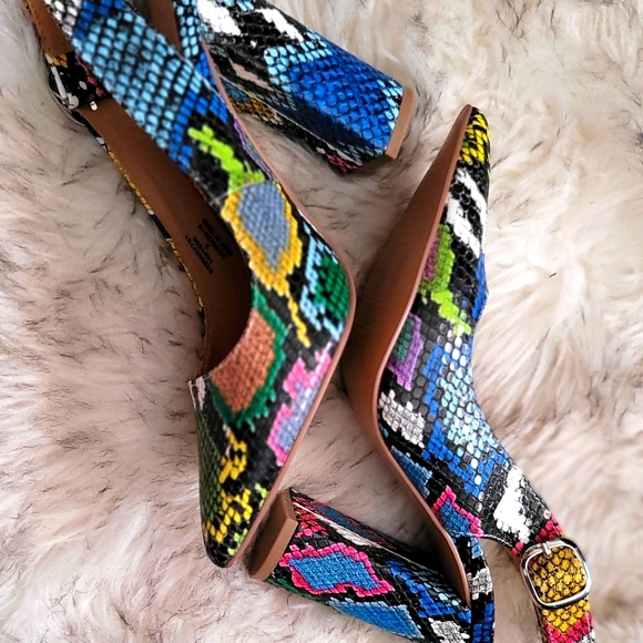 ASOS design Penley Slingback heels multi snake - Picture 2 of 5